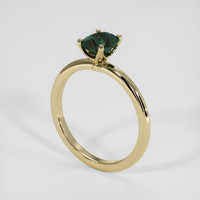 1.15 Ct. Bluish Green Sapphire Ring, 18K Yellow Gold 2