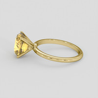 3.53 Ct. Peach Sapphire Ring, 18K Yellow Gold 4