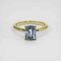 2.43 Ct. Greyish Blue Sapphire Ring, 18K Yellow Gold 1
