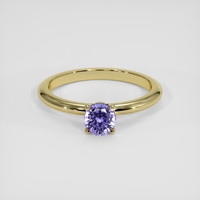 0.91 Ct. Purple Sapphire Ring, 18K Yellow Gold 1