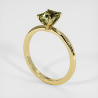 1.31 Ct. Greenish Brown Sapphire Ring, 18K Yellow Gold 2