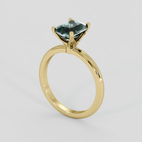 1.58 Ct. Bluish Green Sapphire Ring, 18K Yellow Gold 2