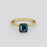 2.09 Ct. Bluish Green Sapphire Ring, 18K Yellow Gold 1
