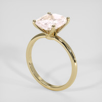 3.58 Ct. Peach Sapphire Ring, 18K Yellow Gold 2