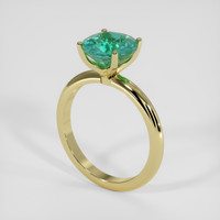 4.03 Ct. Bluish Green Sapphire Ring, 18K Yellow Gold 2