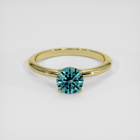 1.24 Ct. Greenish Blue Sapphire Ring, 18K Yellow Gold 1