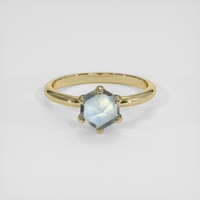 1.37 Ct. Bluish Green Sapphire Ring, 18K Yellow Gold 1