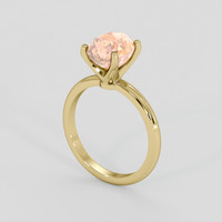 3.67 Ct. Padparadscha Sapphire Ring, 18K Yellow Gold 2