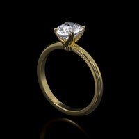 1.99 Ct. White Sapphire Ring, 18K Yellow Gold 2
