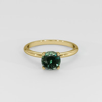 2.14 Ct. Green Sapphire Ring, 18K Yellow Gold 1
