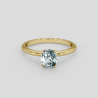 1.02 Ct. Bluish Green Sapphire Ring, 18K Yellow Gold 1