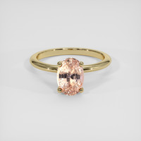 2.50 Ct. Peach Sapphire Ring, 18K Yellow Gold 1
