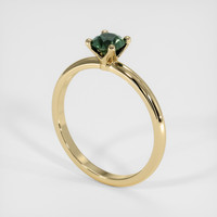 0.48 Ct. Bluish Green Sapphire Ring, 18K Yellow Gold 2