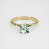 1.27 Ct. Yellowish Green Sapphire Ring, 18K Yellow Gold 1