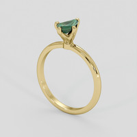 0.57 Ct. Bluish Green Sapphire Ring, 18K Yellow Gold 2