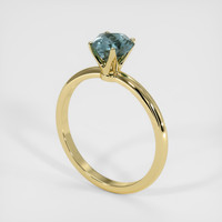 1.10 Ct. Greenish Blue Sapphire Ring, 18K Yellow Gold 2