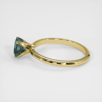 1.10 Ct. Greenish Blue Sapphire Ring, 18K Yellow Gold 4