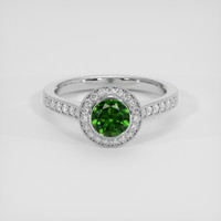0.72 Ct. Green Demantoid Garnet Ring, Platinum 950 1