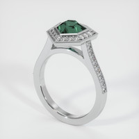 2.44 Ct. Bluish Green Sapphire Ring, Platinum 950 2