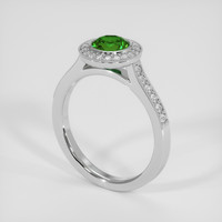 0.72 Ct. Green Demantoid Garnet Ring, 10K White Gold 2