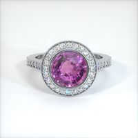 3.58 Ct. Sapphire Ring, 14K White Gold 1