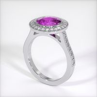 3.58 Ct. Sapphire Ring, 14K White Gold 2