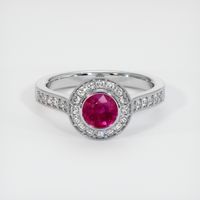 0.85 Ct. Ruby Ring, 14K White Gold 1