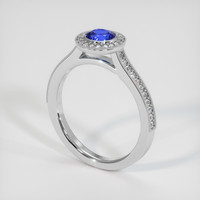 0.94 Ct. Sapphire Ring, 18K White Gold 2