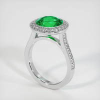 3.59 Ct. Emerald Ring, 18K White Gold 2