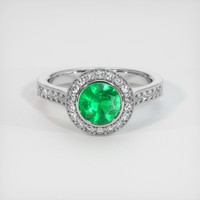 0.76 Ct. Emerald Ring, 18K White Gold 1