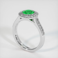 0.76 Ct. Emerald Ring, 18K White Gold 2