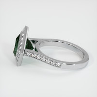 3.44 Ct. Bluish Green Sapphire Ring, 18K White Gold 4