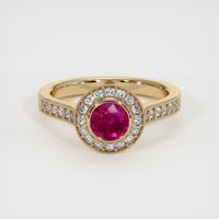 0.85 Ct. Ruby Ring, 14K Yellow Gold 1