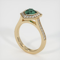 2.44 Ct. Bluish Green Sapphire Ring, 14K Yellow Gold 2
