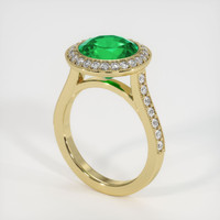 3.59 Ct. Emerald Ring, 18K Yellow Gold 2
