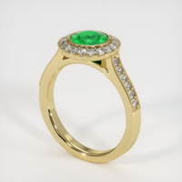 0.76 Ct. Emerald Ring, 18K Yellow Gold 2