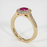 0.85 Ct. Ruby Ring, 18K Yellow Gold 2