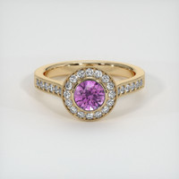 0.68 Ct. Sapphire Ring, 18K Yellow Gold 1
