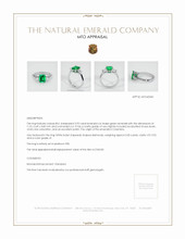Three Stone Emerald Ring 0.92 Ct., Platinum 950 Appraisal