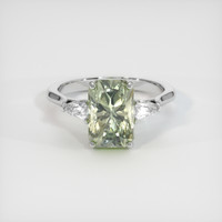 3.80 Ct. Yellowish Green Sapphire Ring, Platinum 950 1