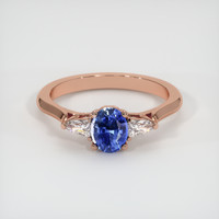 0.76 Ct. Blue Sapphire Ring, 14K Rose Gold 1