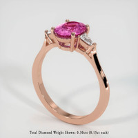 2.09 Ct. Pinkish Purple Sapphire Ring, 14K Rose Gold 2