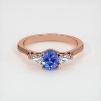 0.78 Ct. Blue Sapphire Ring, 18K Rose Gold 1
