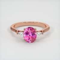 2.09 Ct. Pinkish Purple Sapphire Ring, 18K Rose Gold 1