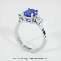 1.61 Ct. Blue Sapphire Ring, 14K White Gold 2