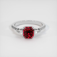 1.55 Ct. Ruby Ring, 14K White Gold 1