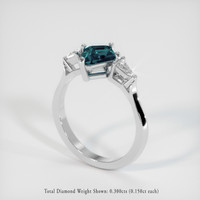 1.13 Ct. Greenish Blue Sapphire Ring, 14K White Gold 2
