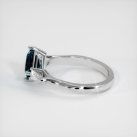 1.13 Ct. Greenish Blue Sapphire Ring, 14K White Gold 4