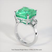 10.04 Ct. Emerald Ring, 18K White Gold 2