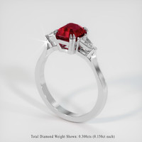 1.55 Ct. Ruby Ring, 18K White Gold 2